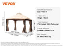 VEVOR 11x11/10x10/10x13ft Portable Patio Gazebo PU Coated 250D Garden Market Waterproof Collapsible Outdoor Canopy Party Tent