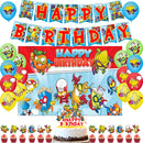 Superzings Birthday Party Supplies Balloon Banner Backdrop Tableware Cake Topper Party Decoration Baby Shower