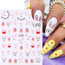3D Bunny Nail Art Sticker Decals Decorations Easter Egg Design Cute Cartoon Rabbit Flower Nail Stickers Sliders for Manicure