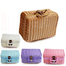 Retro PP Rattan Baskets Picnic Storage Basket Wicker Suitcase with Hand Gift Box Woven Cosmetic Storage Box Organization Storage
