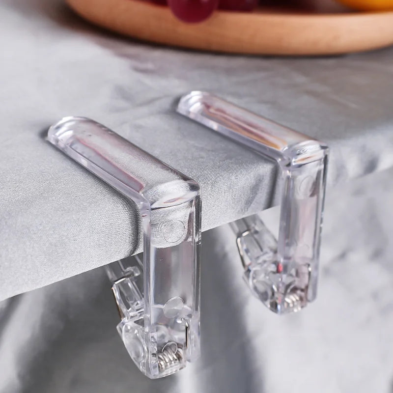 1/4Pcs Transparent Tablecloth Clamps with Spring Table Cloth Clips Table Cover Fixation Bracket for Wedding Party Home Supplies