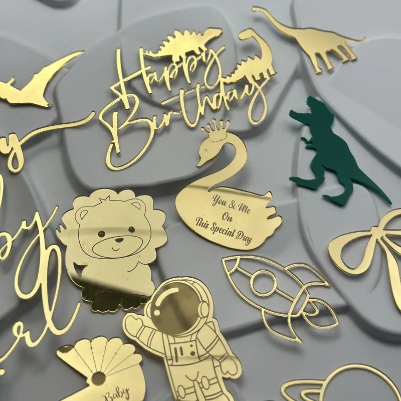 Cake Topper Baby Turning Arrangement Birthday Decoration Party Supplies Cupcake Decorations Boys Girls Baby Shower