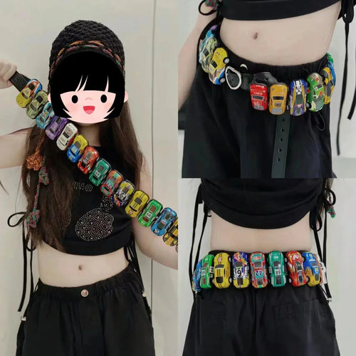 2024 Designer Racing Belt Dopamin Cosplay Auto Gürtel Kpops Idol Gleicher Stil Y2k Spicy Girl Kreativer Lustiger Auto-Gürtel Für Fans Geschenke