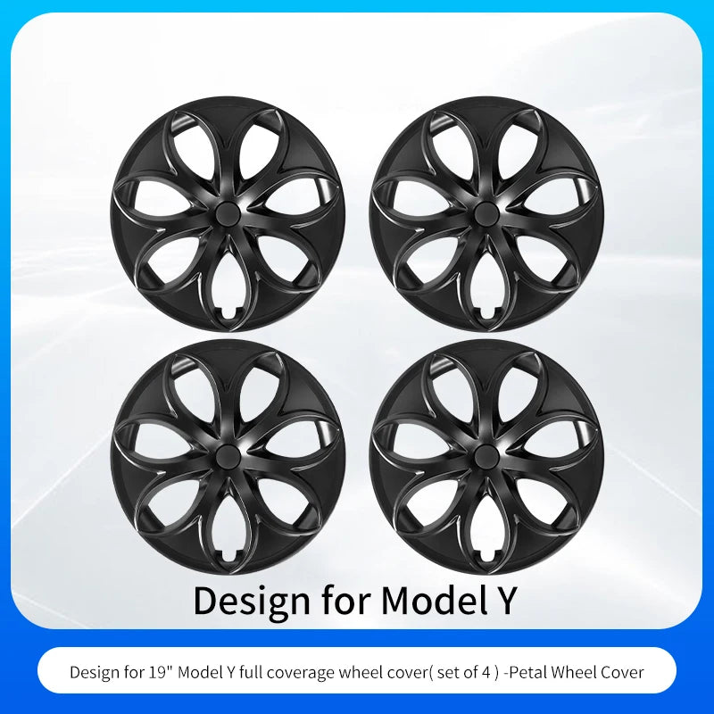 4PCS Hubcap Design for Tesla Model S（2022-2024）/Model Y （2020-2024）19 Inch Wheel Cover Performance Full Rim Hub Cover Accessorie
