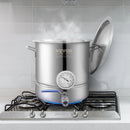SucceBuy Stainless Steel Kettle 5 GALLON Brewing Pot Tri Ply Bottom for Beer Brew Kettle Pot Home Brewing Supplies Includes Lid