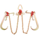 SucceBuy V-Chain Tow Chain Bridle 9620lbs Working Load Limit 5/16''x3' G80 with RTJ Cluster Hooks & D-Shackle for Lifting Moving