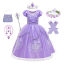 Girls Aurora Belle Rapunzel Sofia Princess Dress Halloween Easter Cosplay Costume Party Kids Dresses for Girls Children Clothing