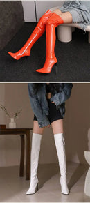 Autumn and Winter New Style Fashion High-heeled Women's Long Boots Sharp Toe Sexy Party Over The Knee Boots High 12cm Size 35-48