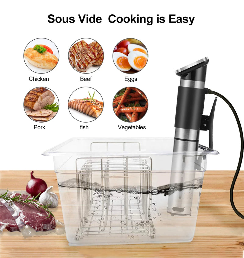 Stainless Steel Sous Vide Rack and 11L Sous Vide Cooker Containers Detachable Dividers Separator for Immersion Circulators