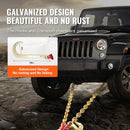 SucceBuy G80 V Towing Bridle Chain Towing with 15" J & Grab Hooks Transport Tow Chain Bridle for Flatbed Truck Wrecker Recovery