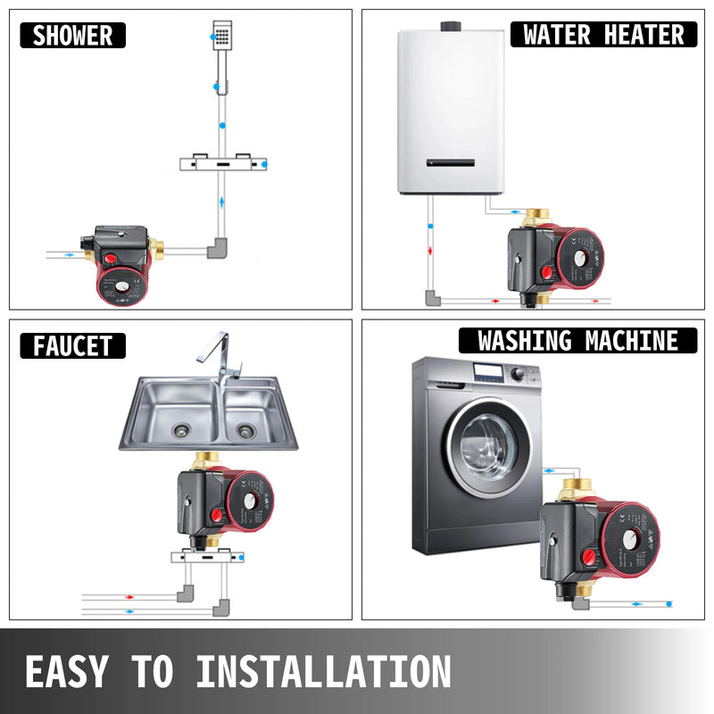 SucceBuy Hot Water Circulation Pump 0.6-Inch 220V 5.3 GPM 90W Water Pump 0.8A for Automatic Shower Washing Machine for Home Use