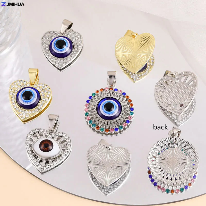 New Crystal Blue Evil Eye Charms Amulet Pendants For Jewelry Making Accessories DIY Designer Bohemia Style Necklaces Supplies