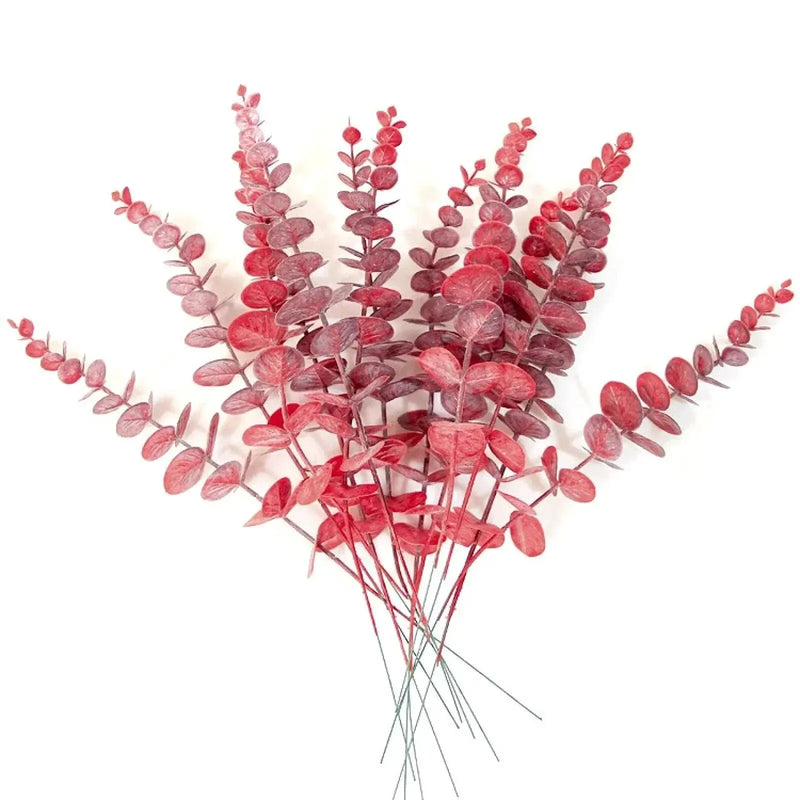 10pcs Eucalyptus Stems Artificial Eucalyptus Leaves for Home Flowers Bouquet Centerpiece Wedding Decoration Christmas Decor