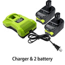 6000mAh For RYOBI 18V Li-Ion Replacement For Ryobi P108 P107 P108 RB18L50 RB18L20 Power Tool Rechargeable Battery And Charger