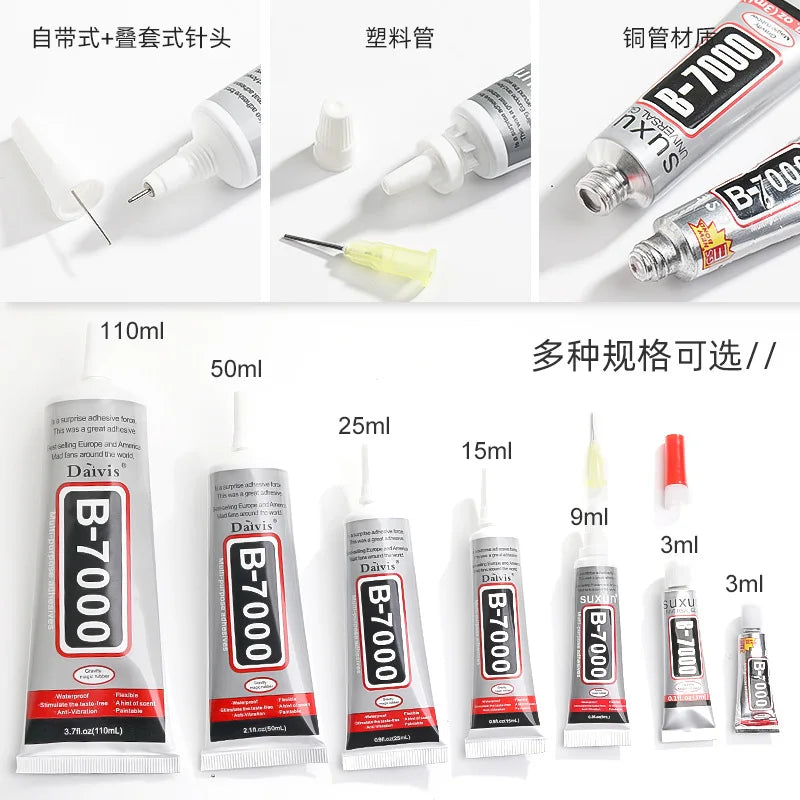 10/5/1PCS B7000 Glue Clear Contact Phone Repair Adhesive Glass Plastic DIY Diamond Jewelry Liquid Glue With Precision Applicator