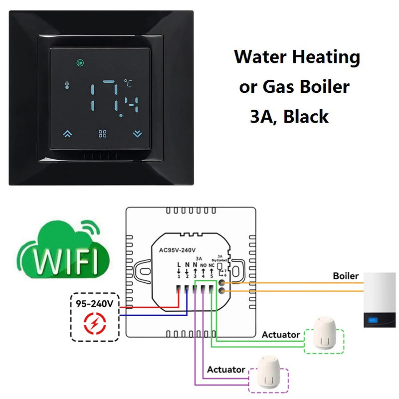 Smart WIFI MK08 Thermostat Remote Temperature Controller 3A 16A for Water/Electric Floor/Gas Boiler 1PC