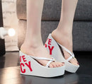 8cm 11cm Summer Wedges Flip Flops for Women Cloth Clip Toe Chunky Platform Slippers Woman Plus Size Light Non-slip Beach  Sandal