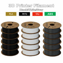 KINGROON 3D Printer Filament PLA PETG TPU ABS 5KG Bundle Black White Gray 1.75mm No bubbles Plastic 5x1kg/Roll , Random Spool