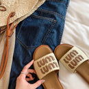 Fashionable Woven Women's Slippers with Flat Soles for Summer slippers women  sandals  flip flops women  ladies shoes  designer