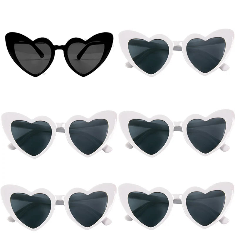 8pcs/6pcs Bachelorette Hen Party Sunglasses Black Heart Shaped Glasses Bride To Be Bridesmaid Gifts Wedding Bridal Shower Decor