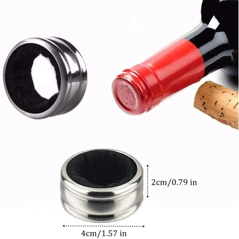 Stainless Steel Wine Bottle Collar Drip Ring Velvet Lined Anti-spill Wine Drip Trap for Home Bars, Restaurants, Outdoor Parties