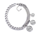 2025 New Contrast Metal Chain Links Choker Necklace With Charm Coin Pendants Jewelry Women Gold Silver Color  Punk Necklace