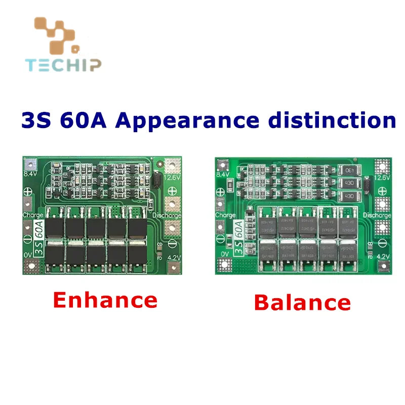 3S/4S 40A 60A Li-ion Battery Charger Protection Board 18650 BMS For Drill Motor 11.1V 12.6V/14.8V 16.8V Enhance/Balance