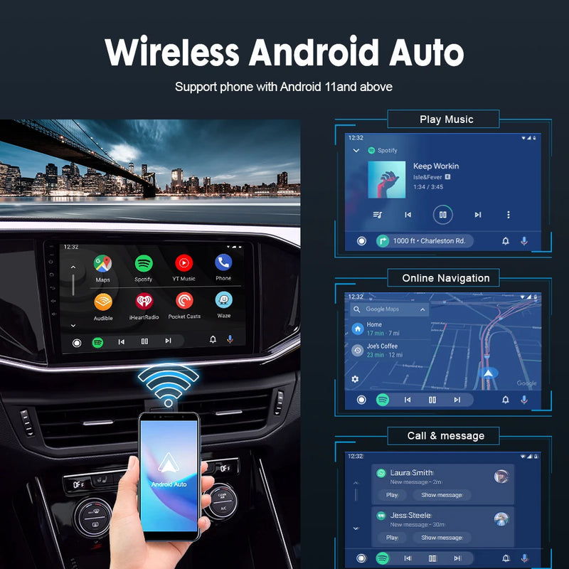 Carlinkit Wireless CarPlay & Android Auto Dongle for Android Car Navigation Player USB Adapter Mirror Screen Spotify Waze CCPA/W