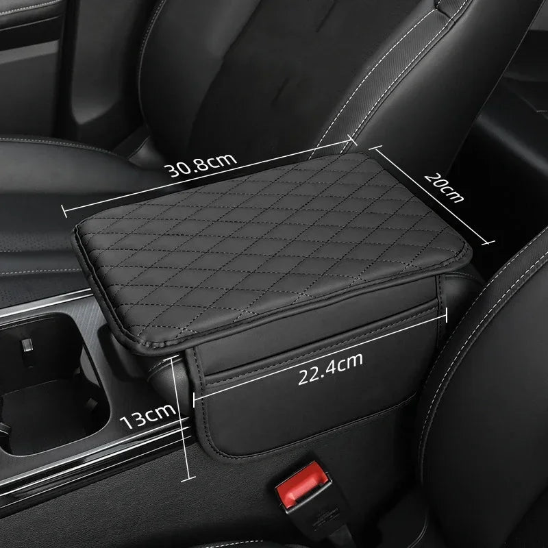 Car Center Console Protector Cover Armrest Box Cushion with Pocket Arm Rest Mat Elbow Support Storage Four seasons Universal