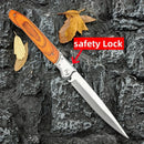 The Frontier | 12-Inch Folding EDC Knife — Stainless Steel Blade, Hardwood Handle