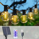 7-25M Festoon Solar LED Globe G40 String Light Fairy Outdoor For Christmas Party Garden Decor Garland Lamp Street Patio Backyard