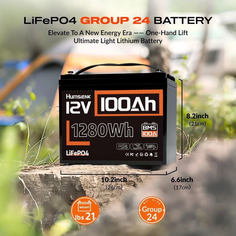 Humsienk LiFePO4 Battery Pack 12V 100Ah 100A BMS Home Energy Storage / Outdoor Power Supply Lithium Iron Phosphate Battery
