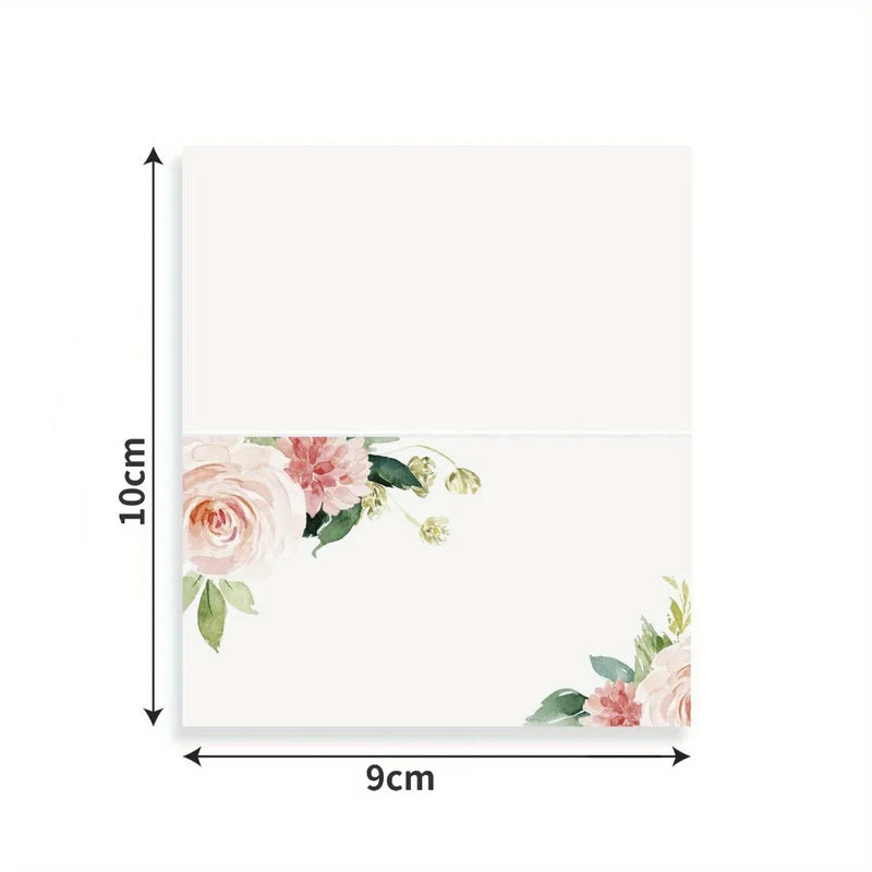 20/50/100pcs Color Printed Flowers Wedding Seating Number Card Name Place Cards Christmas Birthday Party Greeting Table Card