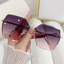 Vintage Square Sunglasses Woman Classic Retro Gradient Mirror Frameless Sun Glasses Female Fashion Rimless Oculos De Sol