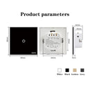 UBARO Eu AC100-240V Tempered Black White Crystal Glass Touch Switch Panel Wall Light Sensor Button 1/2/3 Gang 10A Led Indicator