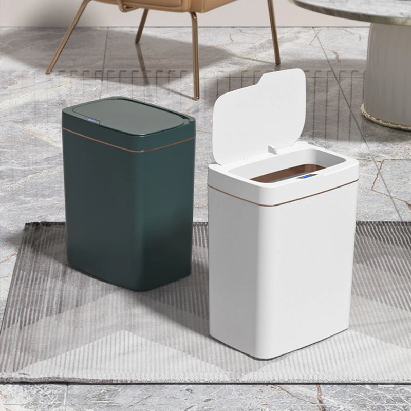 15/18L Smart Sensor Trash Can Waterproof Electric Garbage Bin Quiet Auto Motion Sensor Rubbish Can for Kitchen Bathroom Bedroom