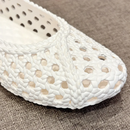 Ladies New Arrivals PVC Plastic Shoes Round Tip Low Cutter Slip-On Cut-Outs Breathable Beach Flats Spongy Sole Khaki Brown 35-40