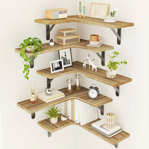 Floating Wall Shelf, Rustic Wooden Shelf, Floating Shelf for Bathroom, Kitchen, Bedroom, Home Decor, Laundry Room