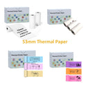 3 Rolls Thermal Paper for T02 Mini Printer, 53mm 2" Size M832 Thermal Paper, For T02 M832 M833 M834 width 53mm Portable Printer