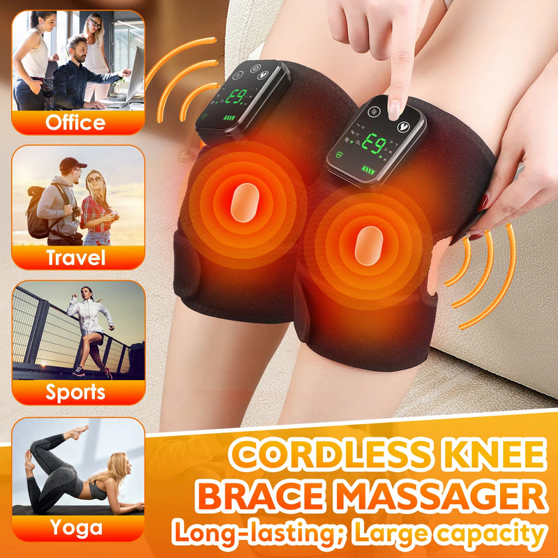 Eletric Heating Knee Massage Instrument Vibrator Knee Pad Joint for Osteoarthritis Elbow Leg Arthritis