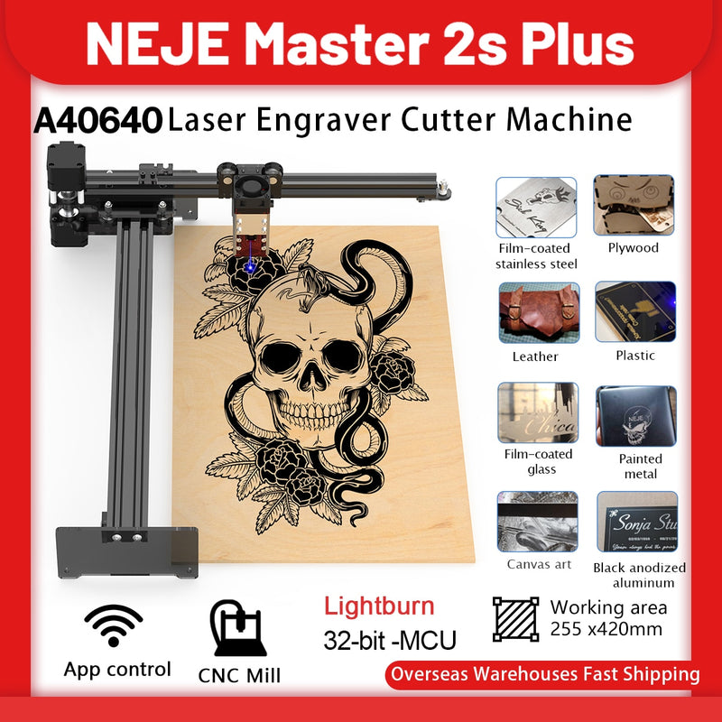 NEJE 3 Plus Laser Engraving Cutting Machine Laser Cutter CNC Router Laser Engraver Metal Bluetooth Wireless Control Offline Work