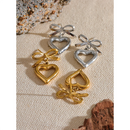 Yhpup Neue Edelstahl Fliege Herz Liebe Hohl Tropfen Ohrringe Stilvolle Hochwertige Vergoldete Ohrringe Schmuck Wasserdicht