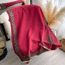 New Luxury Cashmere Plaid Leopard  Scarf Winter Women Pashmina Shawls Warm Blanket Wraps Female Thick Scarves Bufanda Scarves