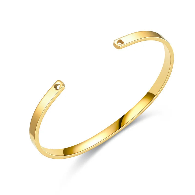 New Fashion Cuff Bangle Bracelet Women Luxury Gold Color Stainless Steel Bangle Bracelet For Women Jewelry Gift