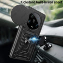 Armor Funda for Xiaomi 14 Ultra Case Slide Camera Lens Protection Ring Stand Cover for Xiaomi 14 Ultra Capa