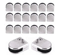 20 Pcs Glass Clamp Holder 8-10mm Polished Stainless Steel for Railing Stair, Glass Bracket Polished Flat Back Round Glass Clip