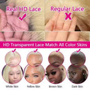 613 Blonde Body Wave 13x6 HD Transparent Lace Front Wigs 40 46 Inch 200 Density Brazilian Human Hair Pre Plucked For Black Women