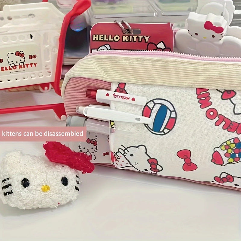 1pc Hello Kitty Sanrio Cartoon Cute Stationery Storage Pencil Case, Stationery Storage Bag, Pen Box, Pen Box Storage Bag