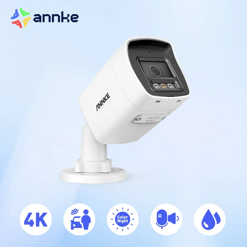 ANNKE 8MP IR Network Bullet Camera Outdoor Indoor Weatherproof Video Surveillance Camera Built-in mic 4MM Lens IP Cameras