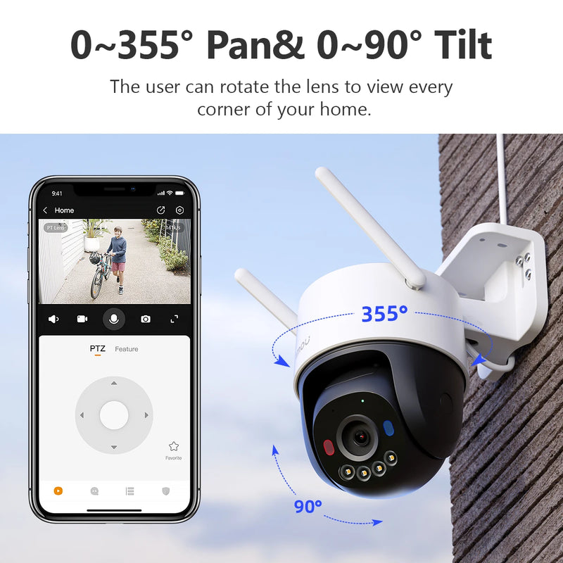 IMOU Cruiser SC 5MP WiFi Camera Red-Blue Warning Lights Outdoor Security Camera Full-Color Night Vision AI Human Detection IP66